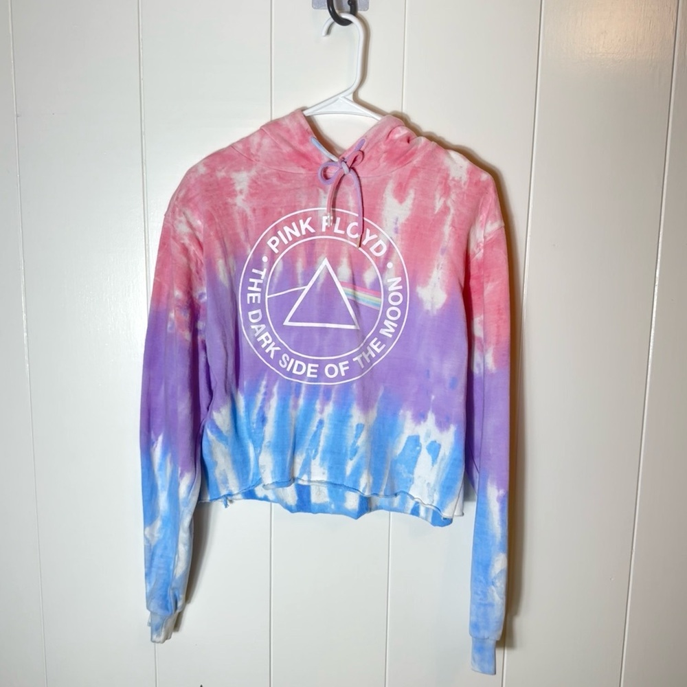 Pink Floyd Tie-Dye Cropped Hoodie